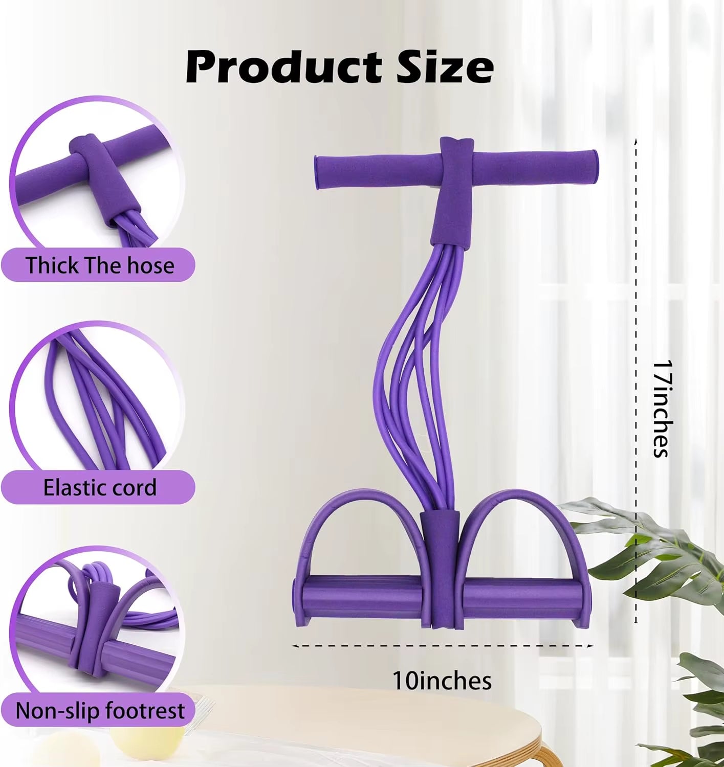 Full-Body Resistance Band Trainer – 6-Tube Adjustable Workout System