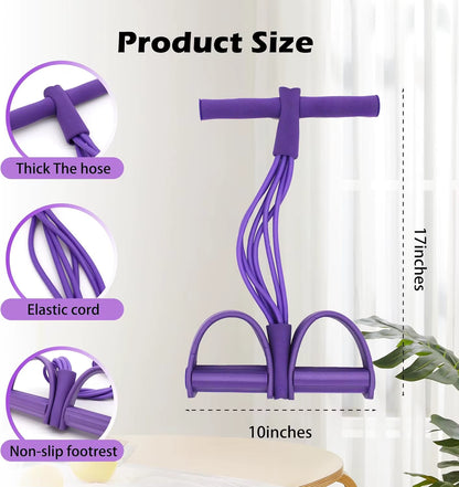 Full-Body Resistance Band Trainer – 6-Tube Adjustable Workout System