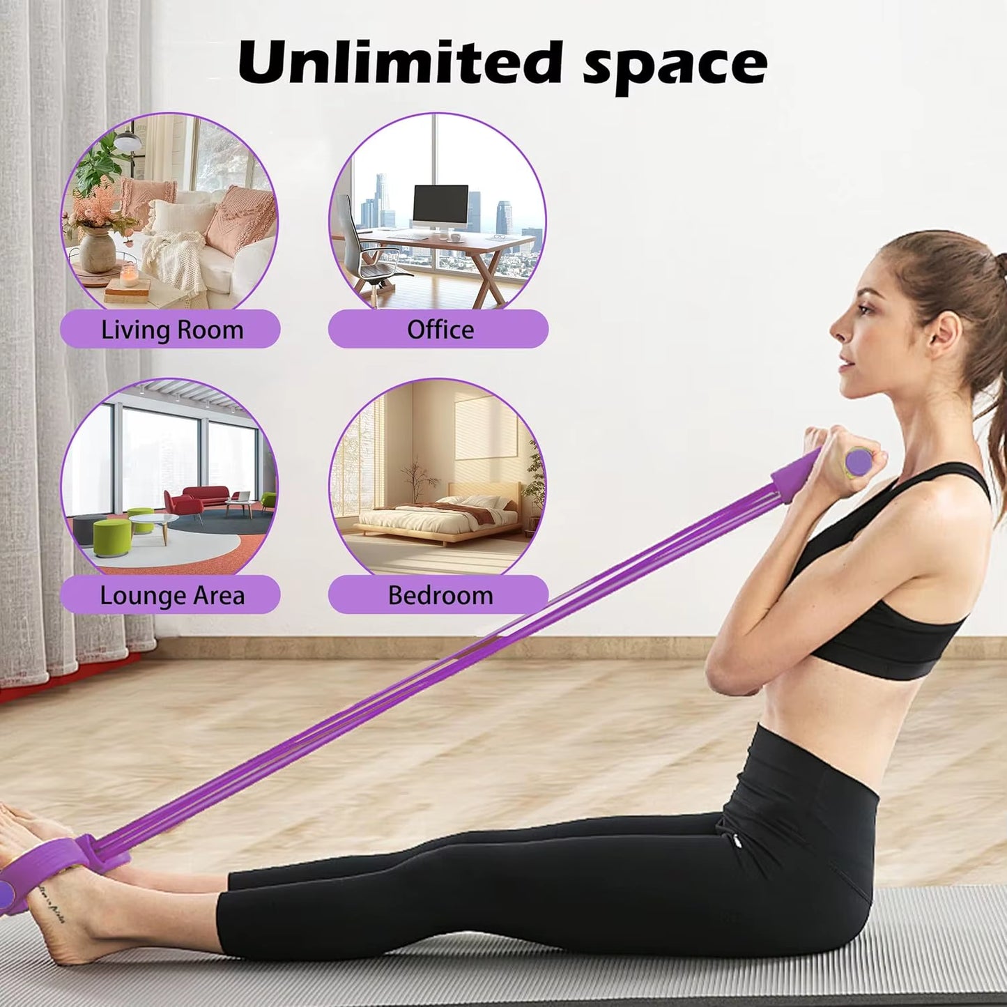 Full-Body Resistance Band Trainer – 6-Tube Adjustable Workout System