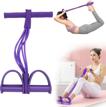 Full-Body Resistance Band Trainer – 6-Tube Adjustable Workout System