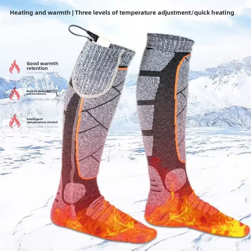 Ultimate USB Rechargeable Heated Socks with 3 Temperature Settings - Perfect for Winter Sports and Outdoor Adventures for Men and Women